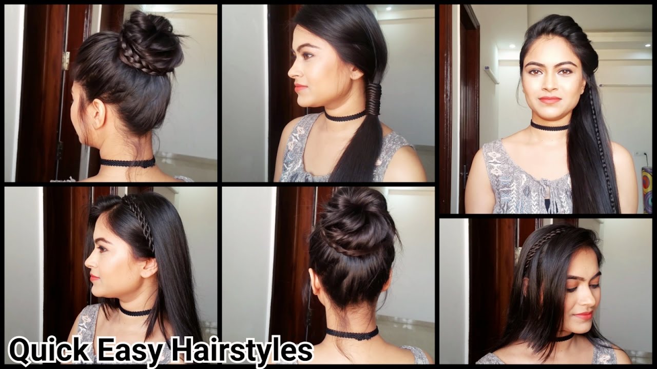 6 Easy HAIRSTYLES for INDIAN SCHOOLS| Back to school HAIRSTYLES| Quick and  easy | Anushka rathore - YouTube